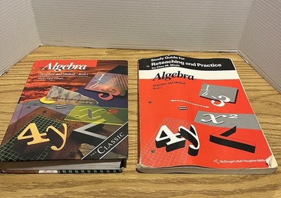 ALGEBRA STRUCTURE AND METHOD BOOK 1 TEXT AND STUDY GUIDE FOR By Mcdougal Littell