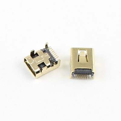 10pcs gold plated mini USB 8 pin female PCB socket connector for *rr