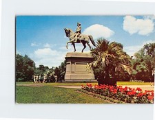 Postcard George Washington Monument Public Gardens Boston Massachusetts USA