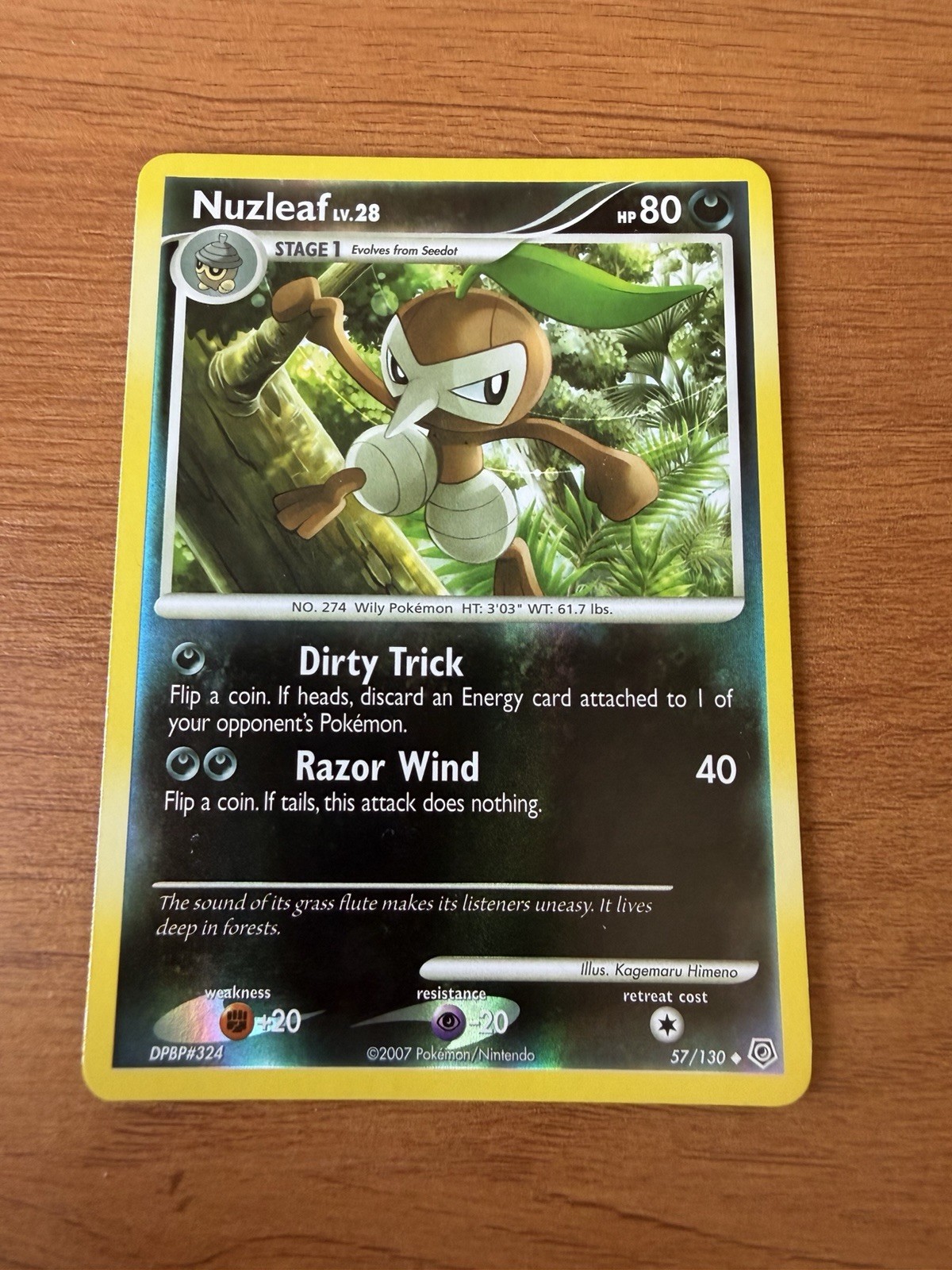 Pokemon TCG: Nuzleaf 57/130 (2007) Diamond & Pearl • Reverse Holo Card