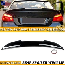 PSM STYLE Gloss Black TRUNK SPOILER WING For 2004-2010 BMW E60 525i 535i 550i M5