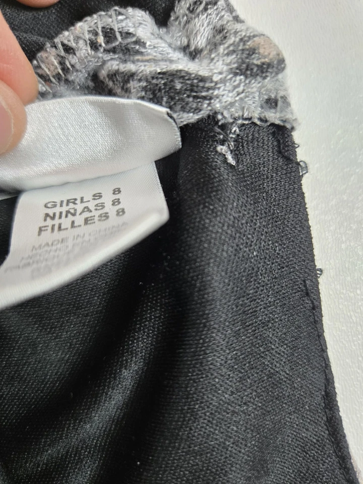 Vestido de vacaciones Emily West para niña gris negro brillante talla 8 Cheetah Leapord  Foto 4 de 4