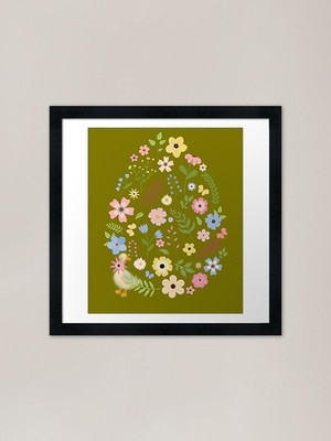 Osterblumenei - Frühlingsblumen gerahmtes Wandbild Poster Leinwanddruck Bild