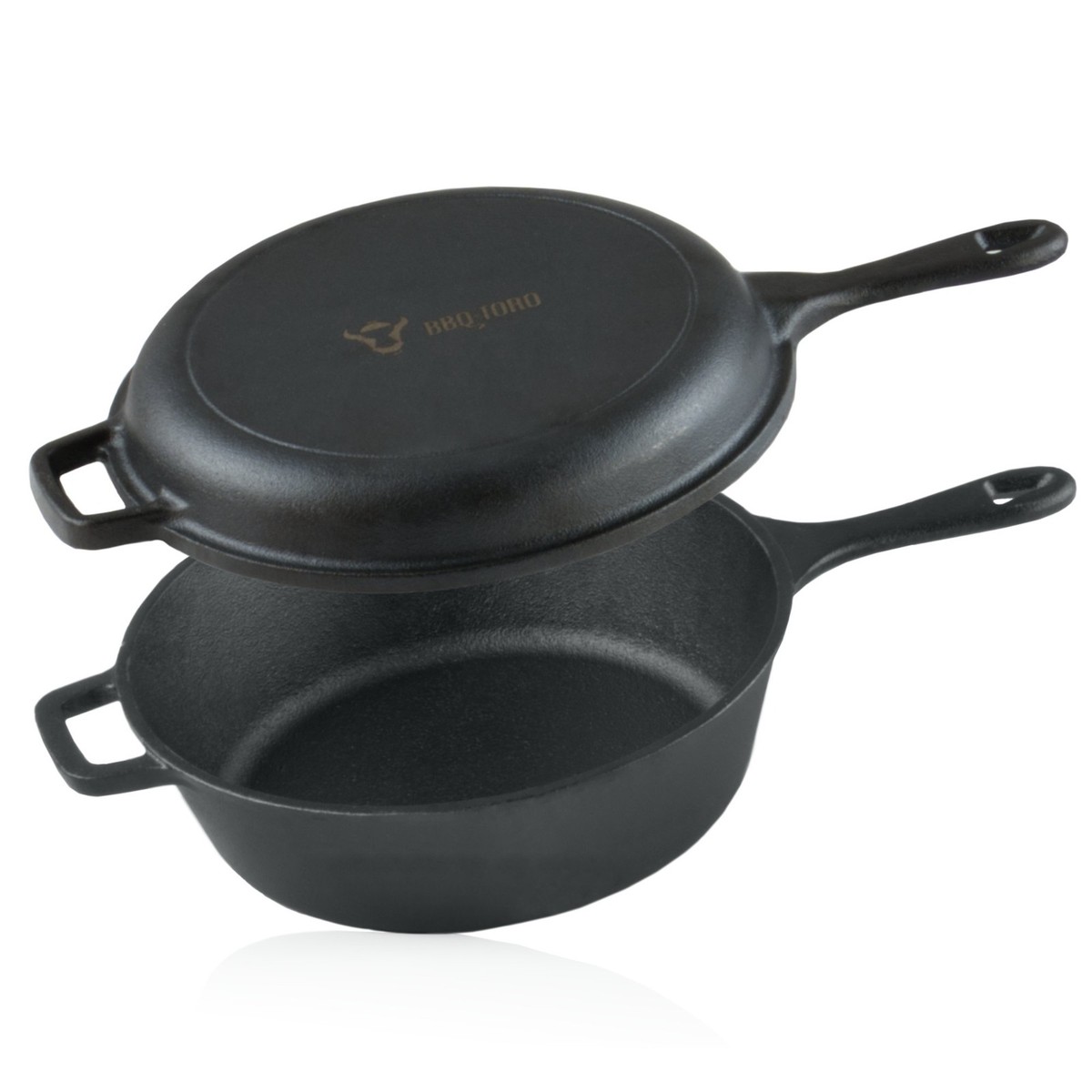 Gusseisen Topf mit Deckel 5 Liter Grillpfanne Dutch Oven Gusstopf BBQ-Toro