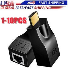 2-10P 4K 1080P HDMI Extender to RJ45 Over Cat 5e/6 Network LAN Ethernet Adapter