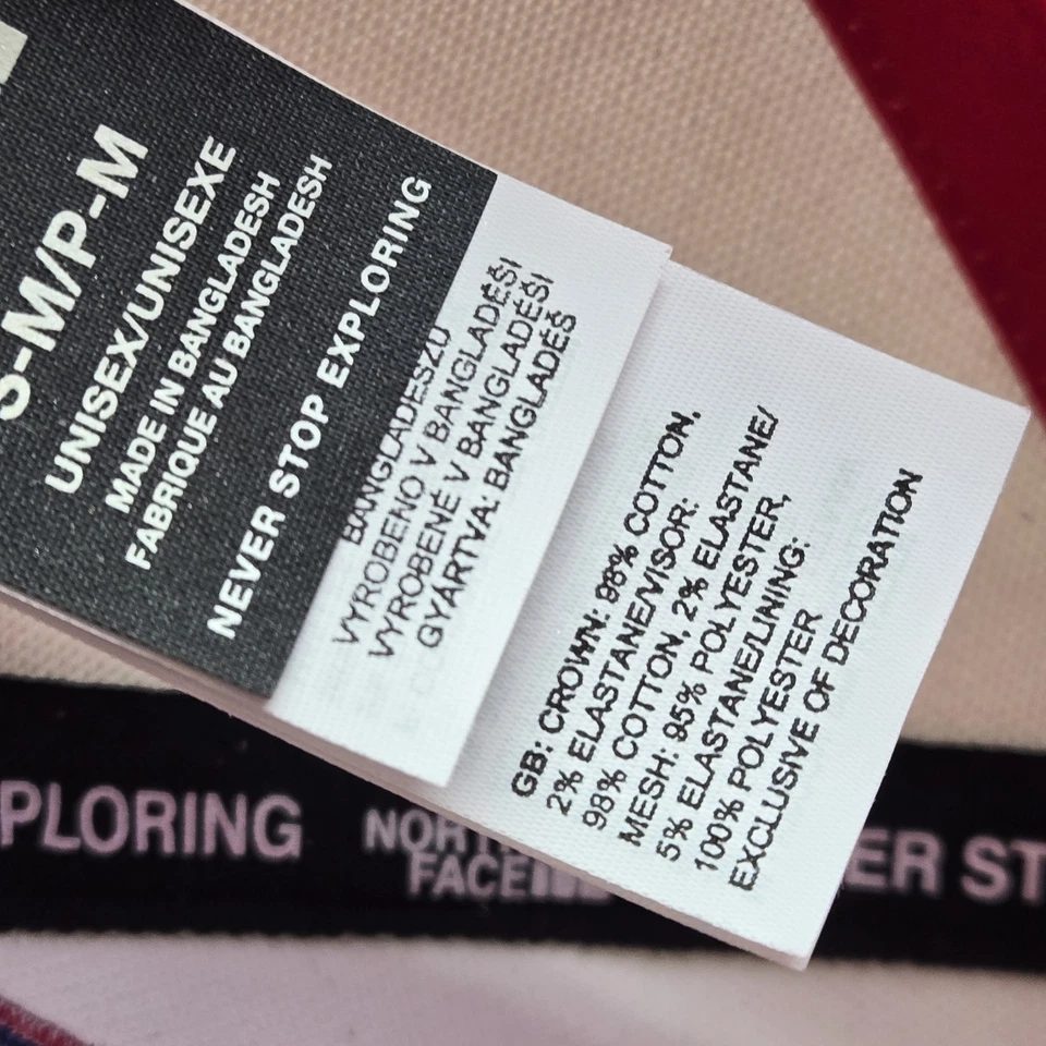 Sombrero de Camionero Unisex The North Face S/M Rojo Blanco Azul Flex Fit Logo Foto 4 de 4