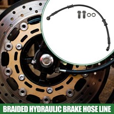 40cm Motorcycle Braided Hydraulic Brake Line Oil Hose Black Army Green 1 Set