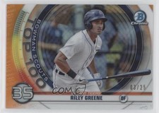2020 Bowman Scouts Top 100 Chrome Orange Refractor 3/25 Riley Greene #BTP-35 1v3