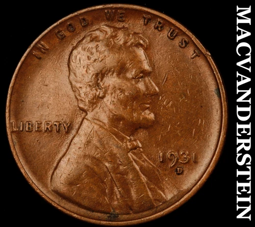 1931-D Lincoln Wheat Cent- Extra Fine- Semi Key Better Date No Reserve #J1777