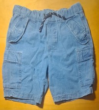POLO Ralph Lauren Girls Lt Blue Chambray Cargo Shorts/Elastic Waist sz 12 NWOT