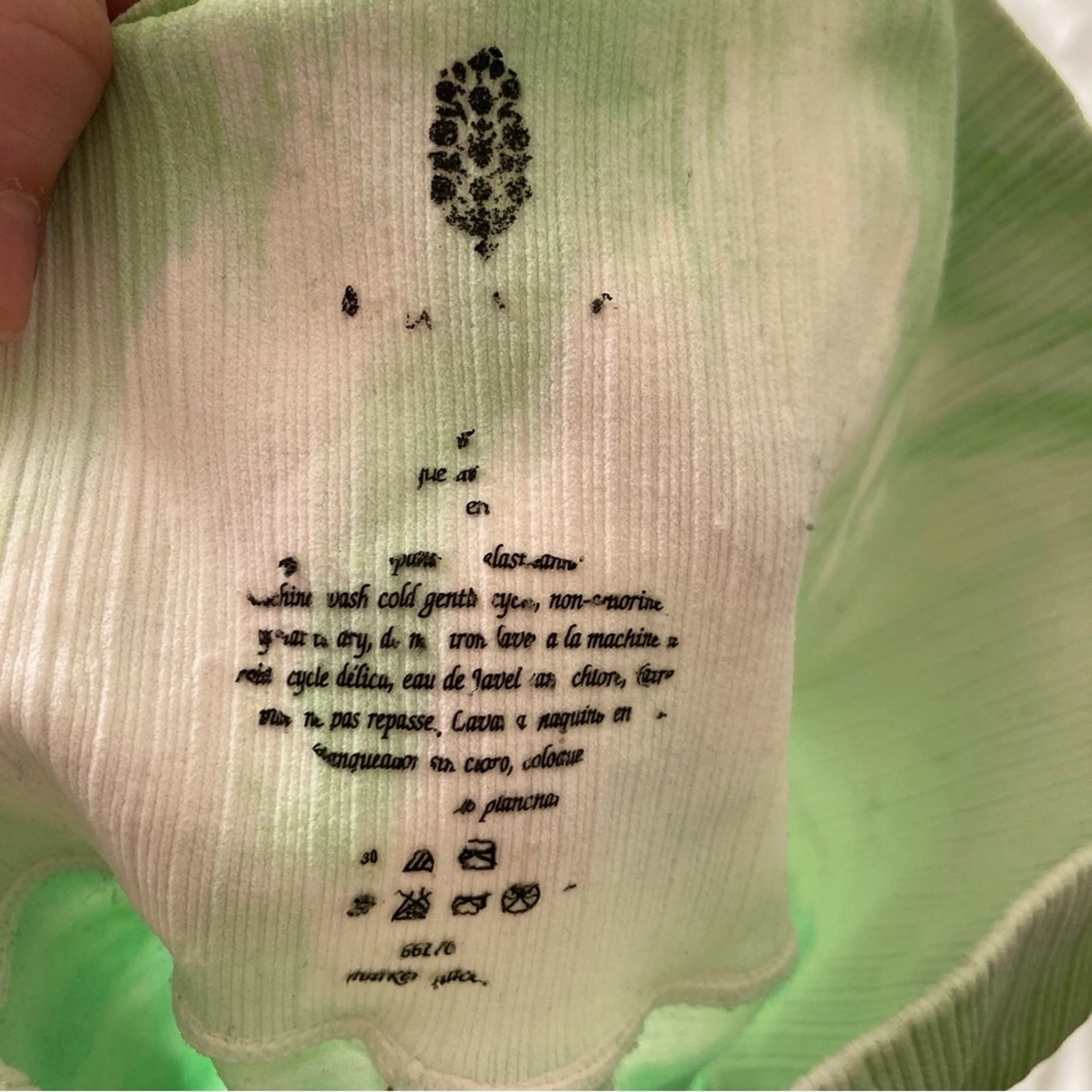 free-people-movement good karma tie-dye electric pistachio leggings
