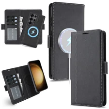 For Samsung Galaxy S25 S24 S23 S22 Ultra PU Leather Folio Wallet Magnetic Case