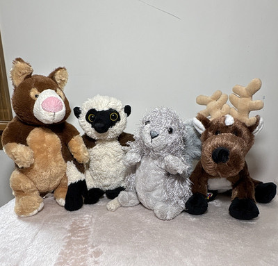 Ganz Webkinz Plush Lot of 4 Tree Kangaroo Sifaka Lemur Grey Squirrel Reindeer