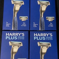 Harry  s Plus Razor Lot of 4 Advanced Pivoting System 8 5-Blade Cartridges New