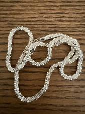 Beautiful Sterling Silver Diamond Cut Chain Necklace Italy 16  