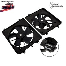 Radiator Cooling Fans&AC Condenser Fan For 2012-2016 Honda CR-V 2.4L Left Right