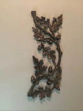 Vintage Cast Iron Vine Oak Acorn Leaf Wall Décor Rustic Art Panel 21x8”