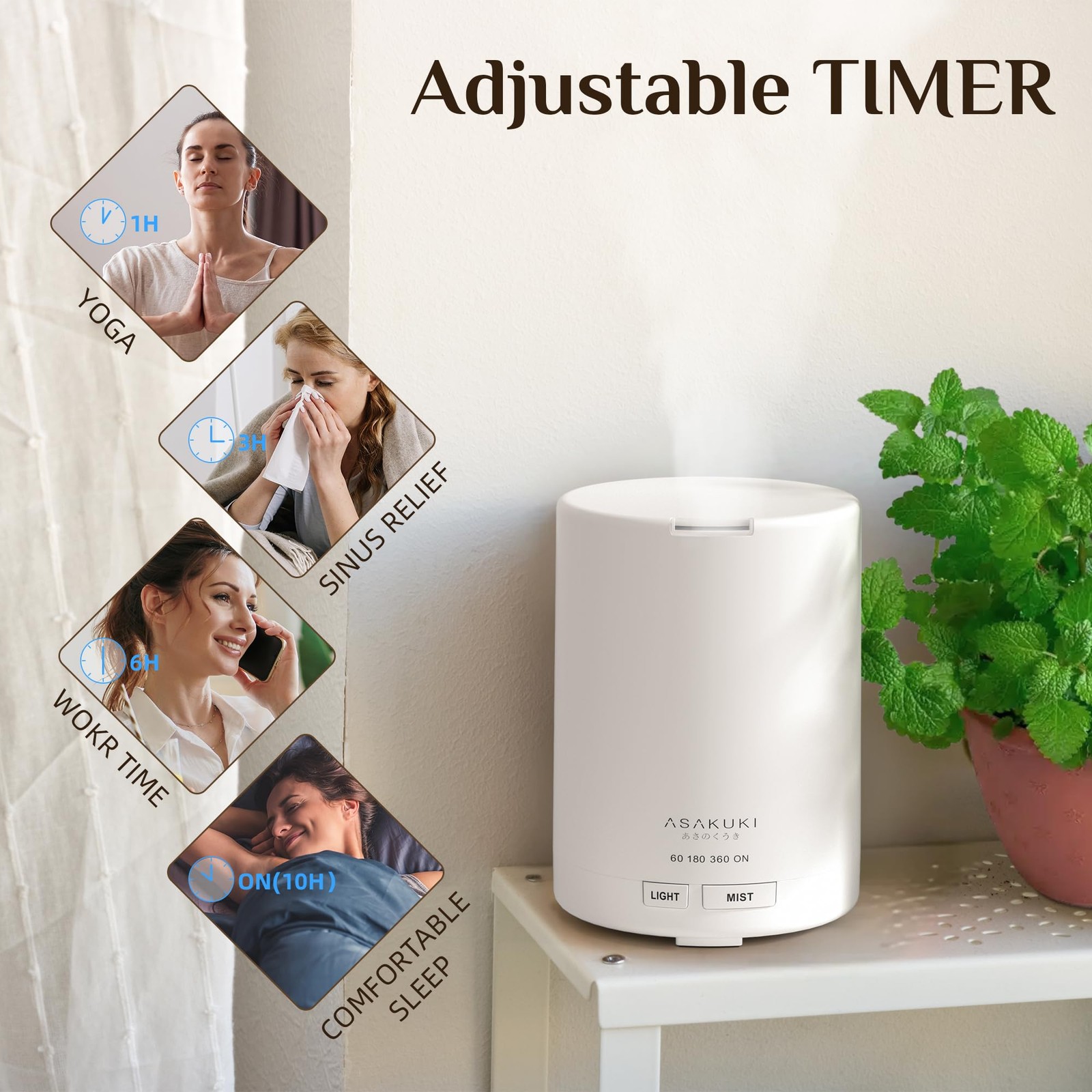 Essential Oil Diffuser, 5-in-1 Quiet Humidifier, Home Fragrance Aroma Diffuse... thumbnail 5