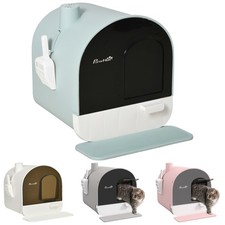 PawHut Katzentoilette Katzenklo mit Haube und Deckel Katzenstreu Matte