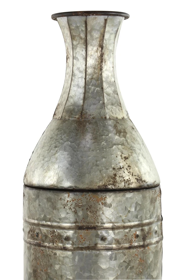 Jarrón decorativo de metal hecho a mano alto piso galvanizado centro de mesa jarrones con S... Foto 4 de 4