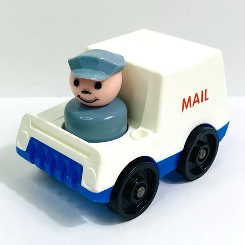 Vtg Fisher-Price Little People Play Family Village #997 Mail Truck w/ Mailman