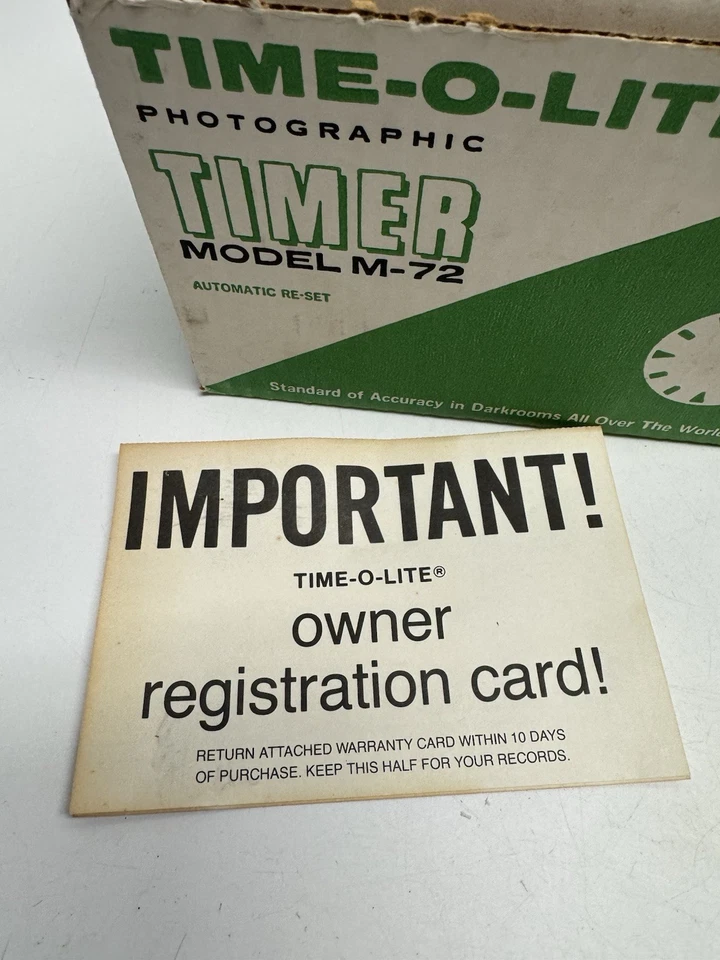 Temporizador de cuarto oscuro Time-O-Lite M-72 DE COLECCIÓN NOS brilla cuarto oscuro ampliador fotografía Foto 4 de 4