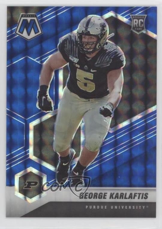 2022 Panini Mosaic Draft Picks Blue Prizm 15/75 George Karlaftis Rookie RC 3hd