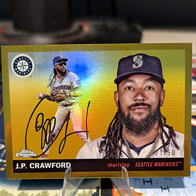 Topps 2025 Chrome Platinum Anniversary J.P. Crawford Mariners #138 Auto /50