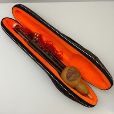 Chinese Hulusi Bamboo Flute with Case   Traditional Gourd Wind Instrument