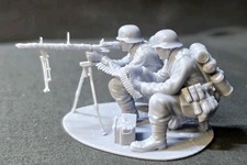 WW2 40mm 1.5 Inch German Army MG42 machine Gun Crew. Unfinished Resin Print