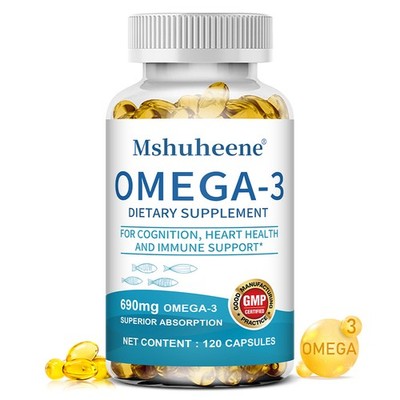 Omega 3 690 Mg Supplements Heart Brain Immune System Circulation 30-120 Softgels