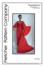 Rememberence Gown & Wrap Doll Clothes Sewing Pattern for 12" Fashion Dolls