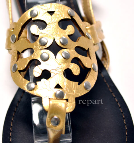 New women's shoes sandals open toe t strap summer casual gold buckle closure - Picture 8 of 10
