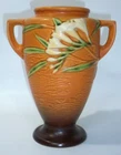 1945 Roseville Ohio Pottery 8" Freesia Tangerine 121-8 Vase