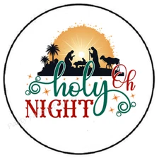 OH HOLY NIGHT CHRISTMAS ENVELOPE SEALS LABELS STICKERS PARTY FAVORS