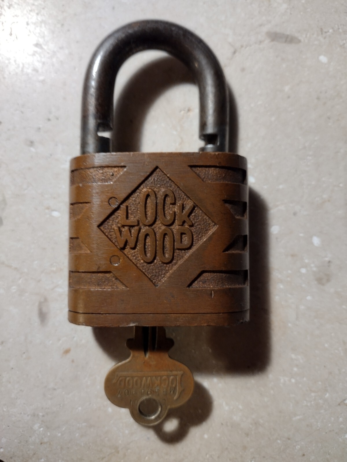 Vintage LOCKWOOD Clover Padlock with Key eBay