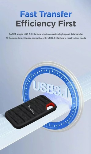Portable Drive 2TB External Hard Drive Classic Black - PC Laptop and MAC UK - 第 2/15 張圖片