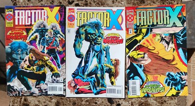 Factor-X LOT: 1 VF, 3 VF, 4 VF+ KEY! 1st Appearance of Bedlam! (1995 MARVEL) 