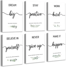 Drsoum Inspirational Wall Art Home Office Decor 6 pieces 8x10 Unframed