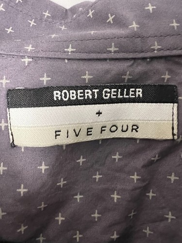 Robert Geller Shirt Mens Large Five Four Plum Long Sleeve Button Front Button Up - Picture 5 of 10