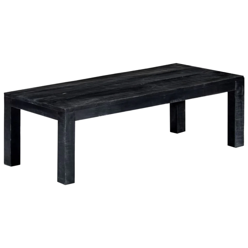 NNEVL Coffee Table Black 110x50x35 cm Solid Mango Wood - Picture 7 of 10
