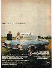 1968 Buick Skylark Blue 2-door Coupe 1967 Vintage Print Ad