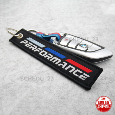 M Sport Power Performance Letter Car Home Keychain Elegant Embroidery Strap Ring