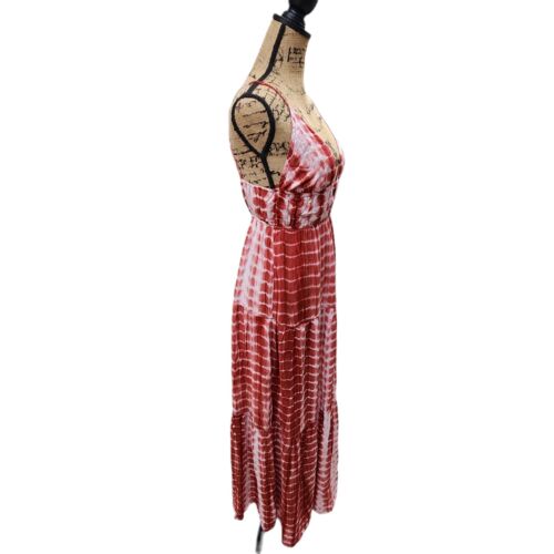 NWT Hyfve Tie Dye Tiered Halter Maxi Dress Spaghetti Strap Lined Women's M - Picture 3 of 8
