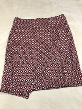 anthropologie maeve wiles geometric jacquard faux wrap Midi skirt size XL