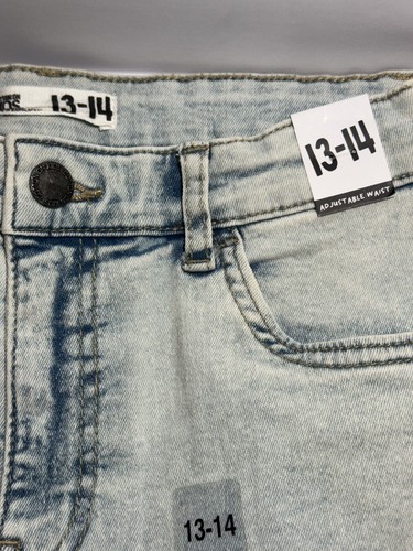 Cotton On Kids Denim Shorts Super Slim Fit Stretch Boys Size 13-14 Light Blue - Picture 2 of 11