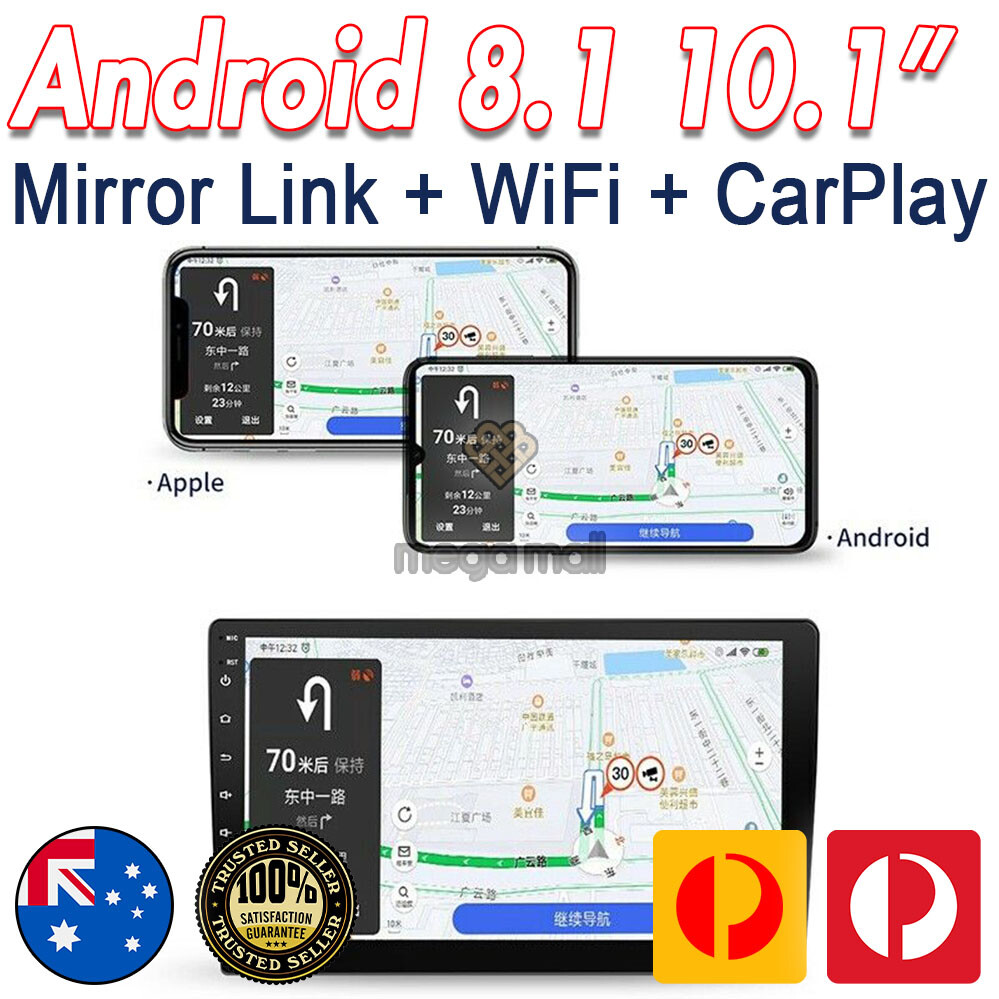 Head Unit Carplay 10.1 Inch 2 Din Car Stereo, Newest Android 8.1 GPS