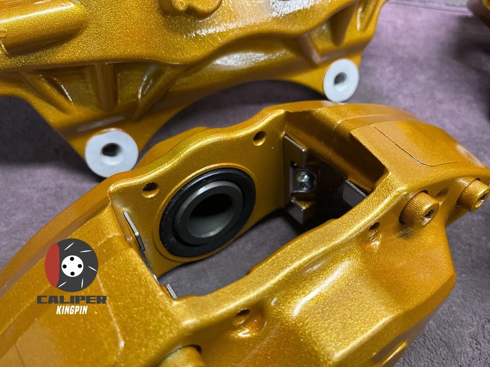 Juego de pinzas delanteras traseras Subaru STi 4 pistones rojo Impreza WRX 08-17 con recubrimiento en polvo Foto 4 de 4