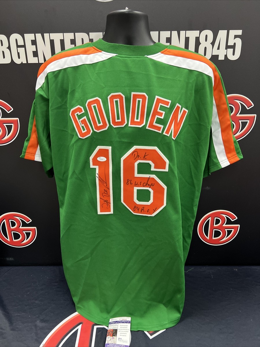 Dwight Doc Gooden New York Mets Signed Green & Orange Jersey