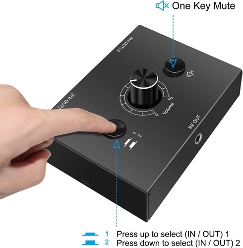 Interruttore audio leggero bidirezionale 3,5 mm - perfetto per casa e viaggi - Foto 5 di 9